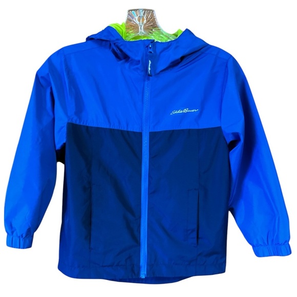 Eddie Bauer Blue Zippered Spring Lightweight Hooded Windbreaker Jacket XS (5/6) - Picture 1 of 8